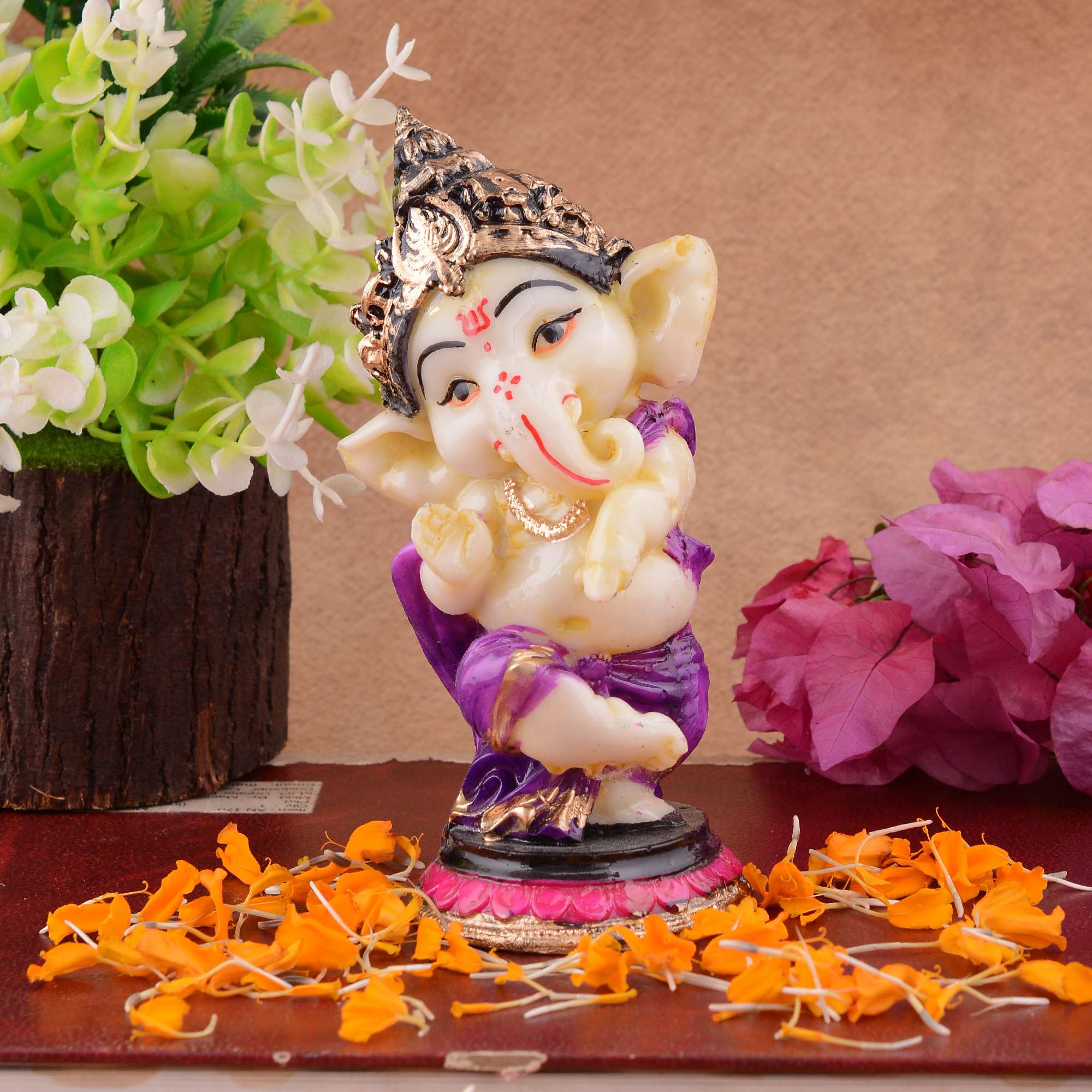 Ganesha Statue Idol Shriganesh Bhagwan Murti / Home, Office Decor / Car Dashboard / Side Table Brass Ganpati / Lord Vinayaka Statue / God of Luck & Success Sculpture / Gift Items - Image 2