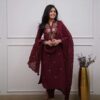 Cotton Charm ? Floral Embroidered Dress with Printex Artistry (M) - Image 6