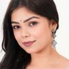 Women Traditional Silver AZ838-OXidised Jhumka Set | German Silver Chand Baliyan & Jhumkas Earrings for Women | Birthday & Anniversary Gift -AZ838-OX-ER47 - Image 2
