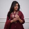 Cotton Charm ? Floral Embroidered Dress with Printex Artistry (M) - Image 2